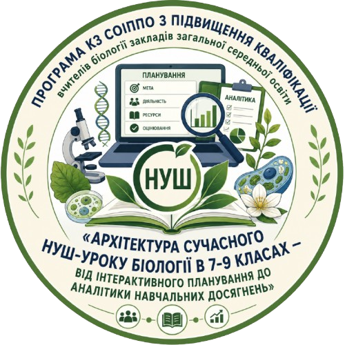 АРХІТЕКТУРА СУЧАСНОГО НУШ-УРОКУ БІОЛОГІЇ В 7-9 КЛАСАХ –  ВІД ІНТЕРАКТИВНОГО ПЛАНУВАННЯ ДО  АНАЛІТИКИ НАВЧАЛЬНИХ ДОСЯГНЕНЬ