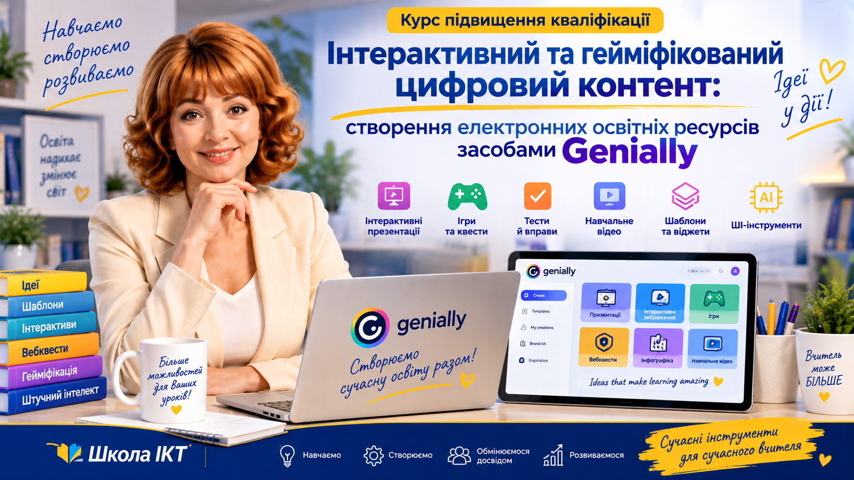 «Інтерактивний та гейміфікований цифровий контент: створення електронних освітніх ресурсів засобами Genially»
