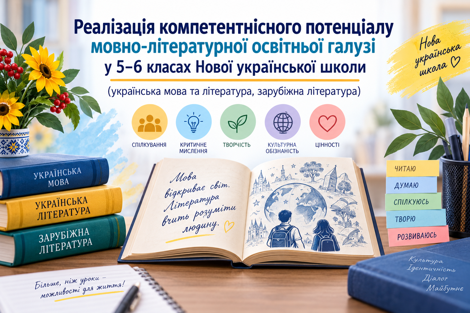 Реалізація компетентнісного потенціалу мовно-літературної освітньої галузі у 5–6 класах Нової української школи