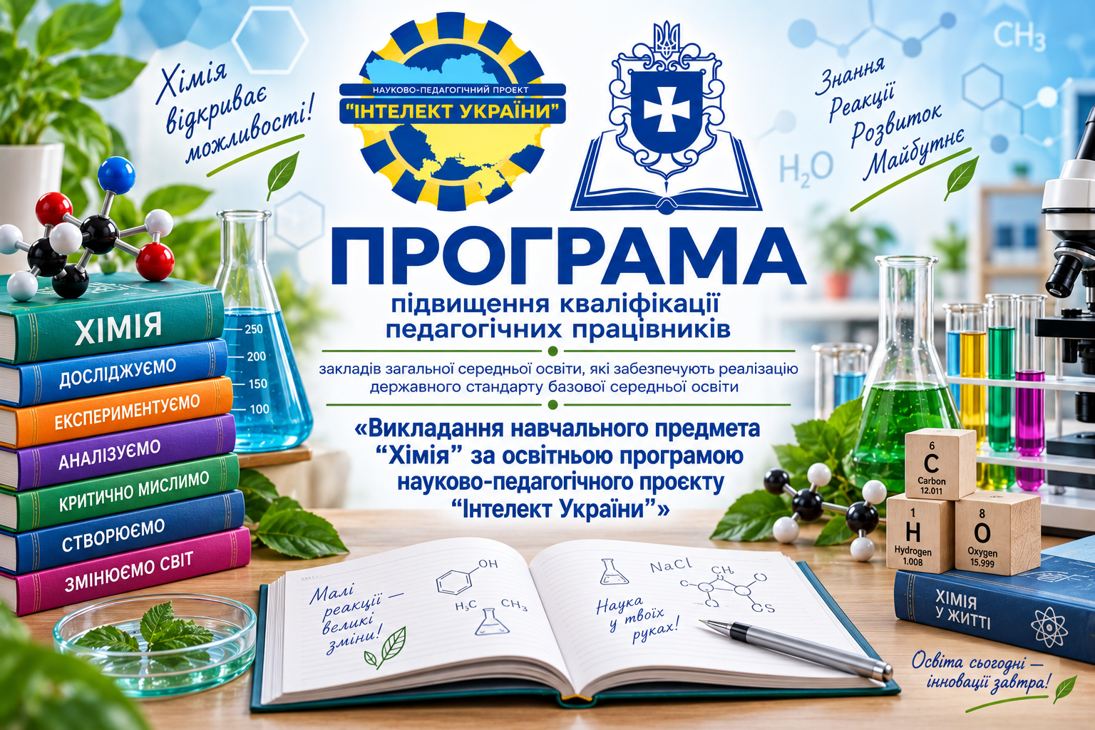 Викладання навчального предмета “Хімія” за освітньою програмою науково-педагогічного проєкту “Інтелект України”