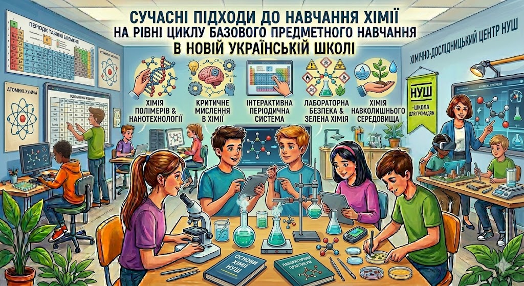 СУЧАСНІ ПІДХОДИ ДО НАВЧАННЯ ХІМІЇ НА РІВНІ ЦИКЛУ БАЗОВОГО ПРЕДМЕТНОГО НАВЧАННЯ В НОВІЙ УКРАЇНСЬКІЙ ШКОЛІ