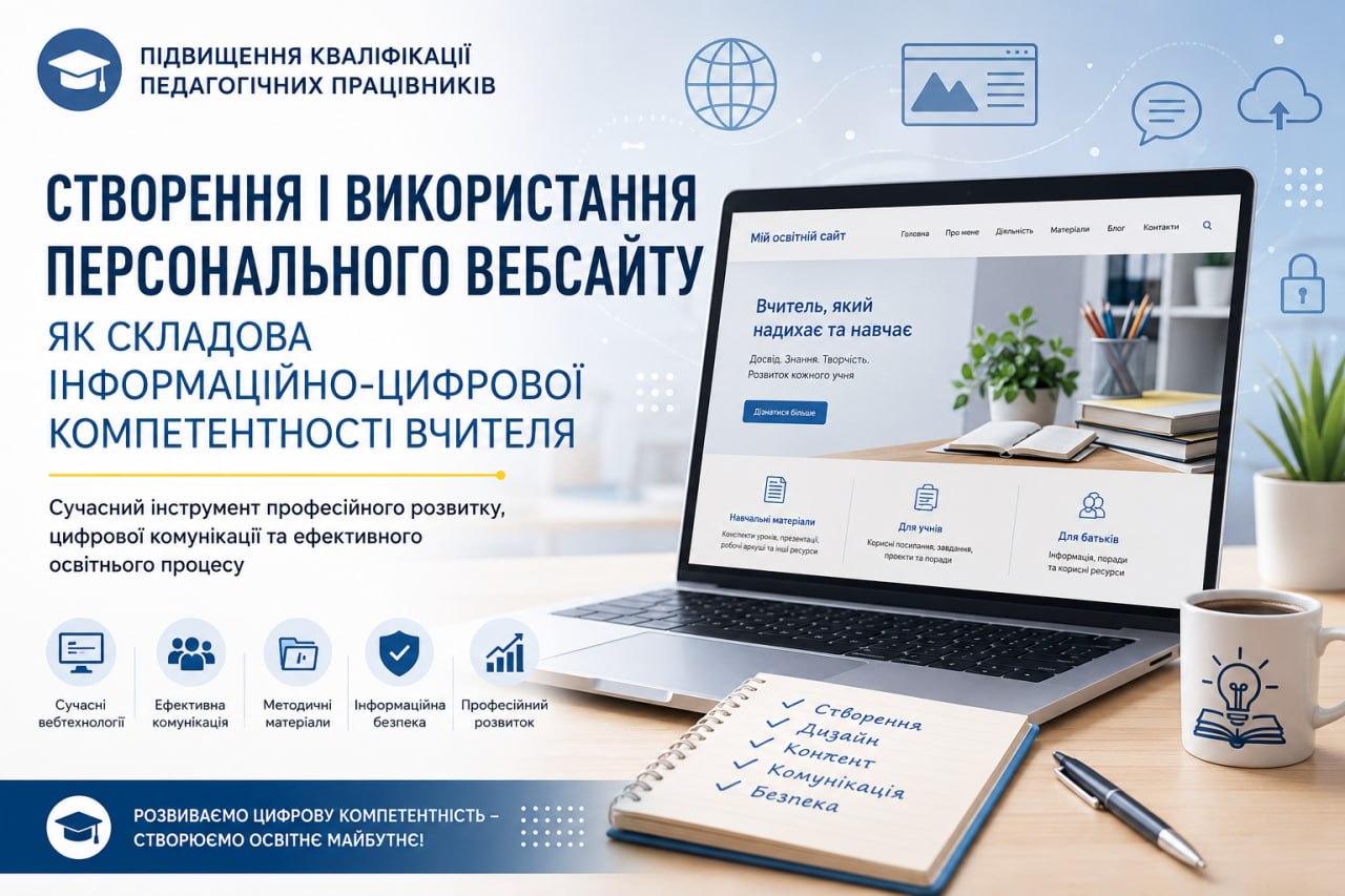 «Створення і використання  персонального ВЕБСАЙТУ  як складова ІЦК вчителя»