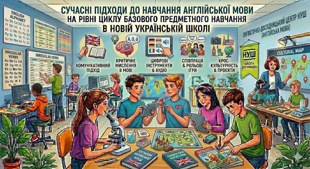 СУЧАСНІ ПІДХОДИ ДО НАВЧАННЯ АНГЛІЙСЬКОЇ МОВИ  НА РІВНІ ЦИКЛУ БАЗОВОГО ПРЕДМЕТНОГО НАВЧАННЯ В НОВІЙ УКРАЇНСЬКІЙ ШКОЛІ