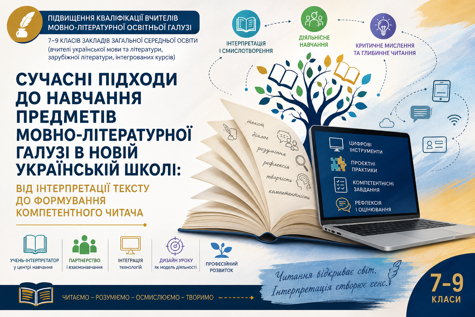 СУЧАСНІ ПІДХОДИ ДО НАВЧАННЯ ПРЕДМЕТІВ МОВНО-ЛІТЕРАТУРНОЇ ГАЛУЗІ В НОВІЙ УКРАЇНСЬКІЙ ШКОЛІ:  ВІД ІНТЕРПРЕТАЦІЇ ТЕКСТУ ДО ФОРМУВАННЯ КОМПЕТЕНТНОГО ЧИТАЧА