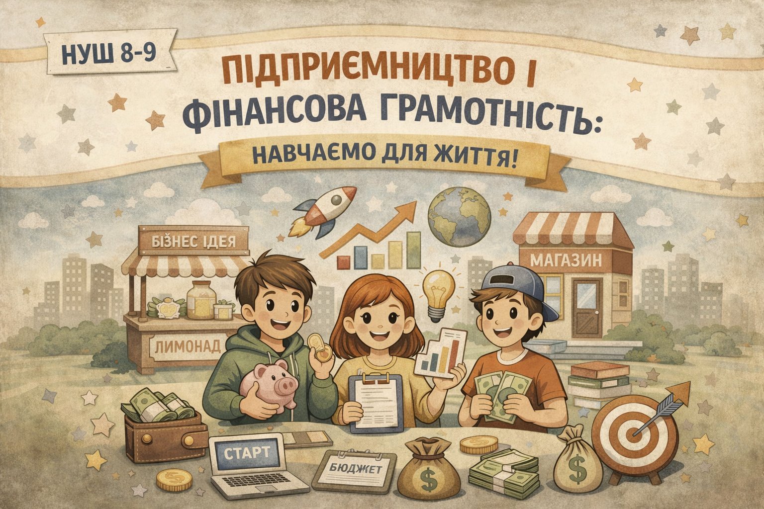 НУШ 8-9. “ПІДПРИЄМНИЦТВО І ФІНАНСОВА ГРАМОТНІСТЬ”:  НАВЧАЄМО ДЛЯ ЖИТТЯ