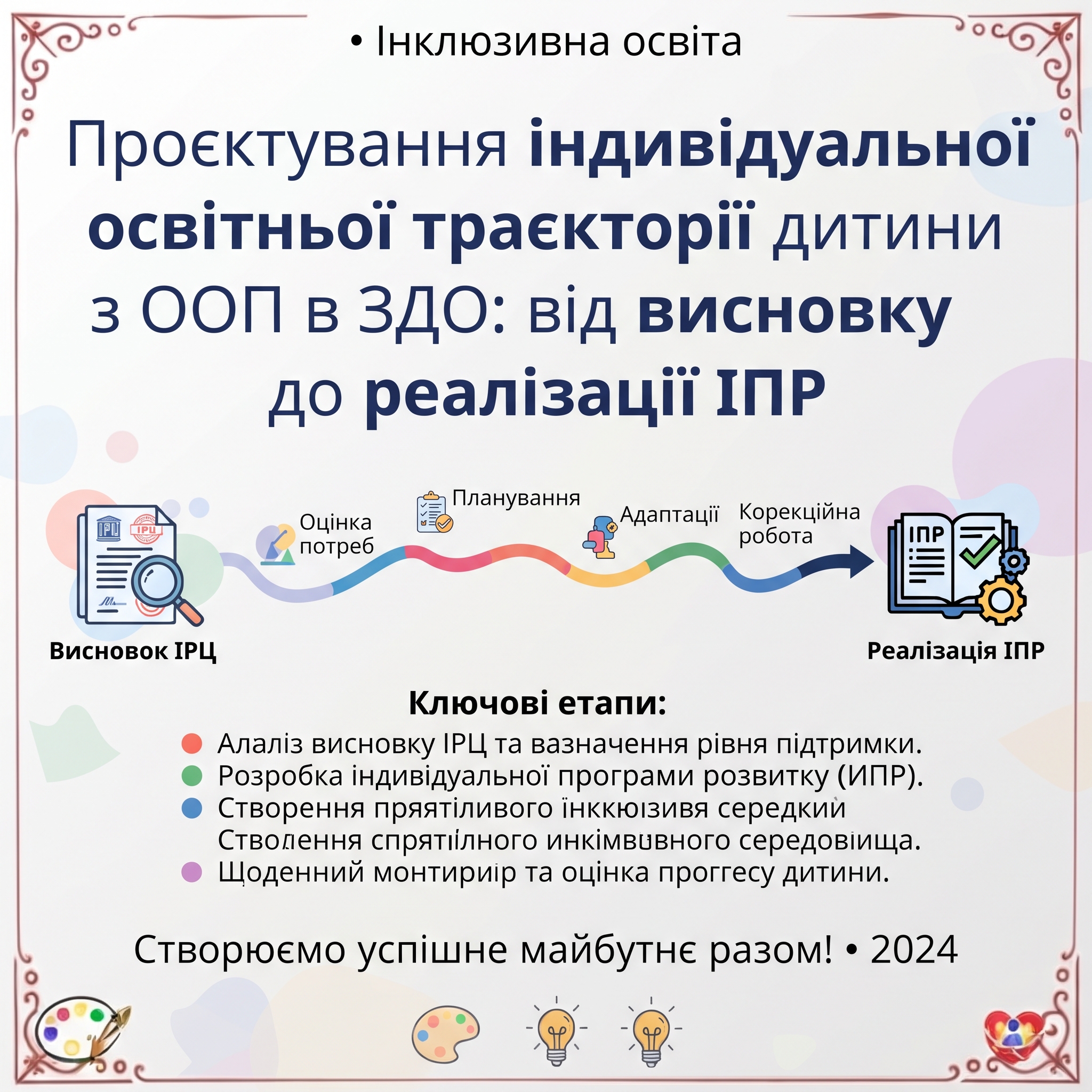 Проєктування індивідуальної освітньої траєкторії дитини з ООП в ЗДО: від висновку ІРЦ до реалізації ІПР
