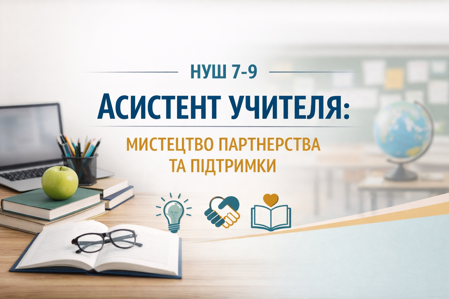 НУШ 7-9. «АСИСТЕНТ УЧИТЕЛЯ:  МИСТЕЦТВО ПАРТНЕРСТВА ТА ПІДТРИМКИ»