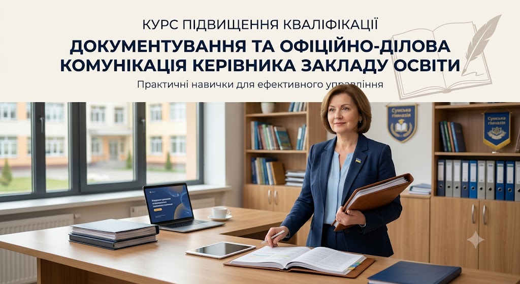 ПРОГРАМА ПІДВИЩЕННЯ КВАЛІФІКАЦІЇ керівників закладів загальної середньої освіти «ДОКУМЕНТУВАННЯ ТА ОФІЦІЙНО-ДІЛОВА КОМУНІКАЦІЯ  КЕРІВНИКА ЗАКЛАДУ ОСВІТИ»
