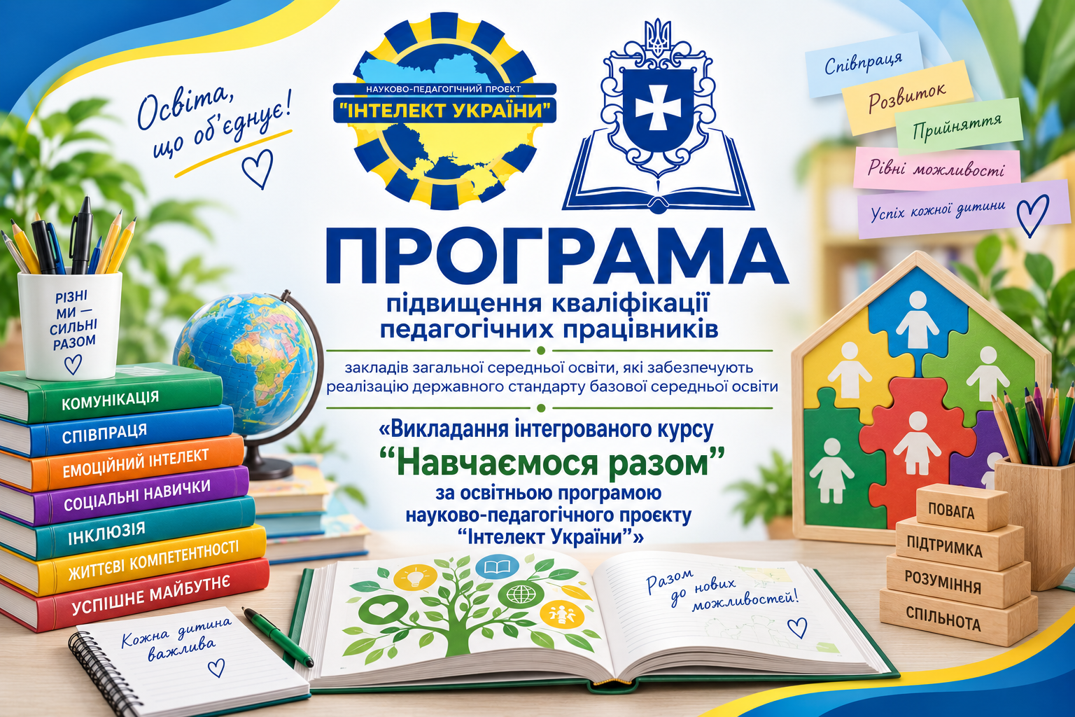 Викладання інтегрованого курсу “Навчаємося разом” за освітньою програмою науково-педагогічного проєкту “Інтелект України”