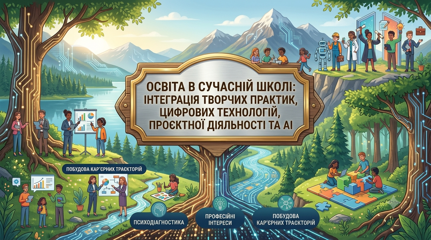 ОСВІТА В СУЧАСНІЙ ШКОЛІ: ІНТЕГРАЦІЯ ТВОРЧИХ ПРАКТИК, ЦИФРОВИХ ТЕХНОЛОГІЙ, ПРОЄКТНОЇ ДІЯЛЬНОСТІ ТА АІ