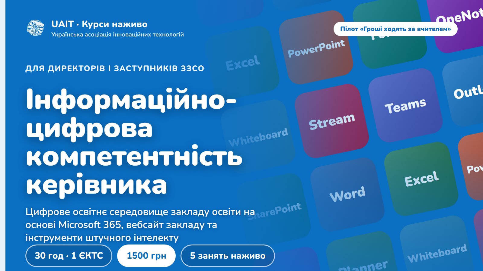 Інформаційно-цифрова компетентність керівника: цифрове освітнє середовище закладу освіти на основі Microsoft 365, вебсайт закладу та інструменти штучного інтелекту