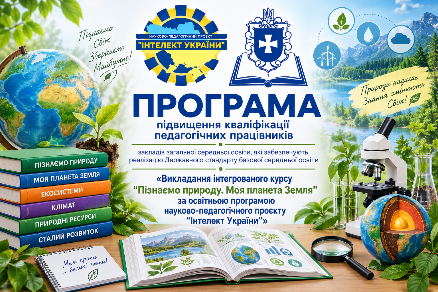 Викладання інтегрованого курсу “Пізнаємо природу. Моя планета Земля” за освітньою програмою науково-педагогічного проєкту  “Інтелект України”