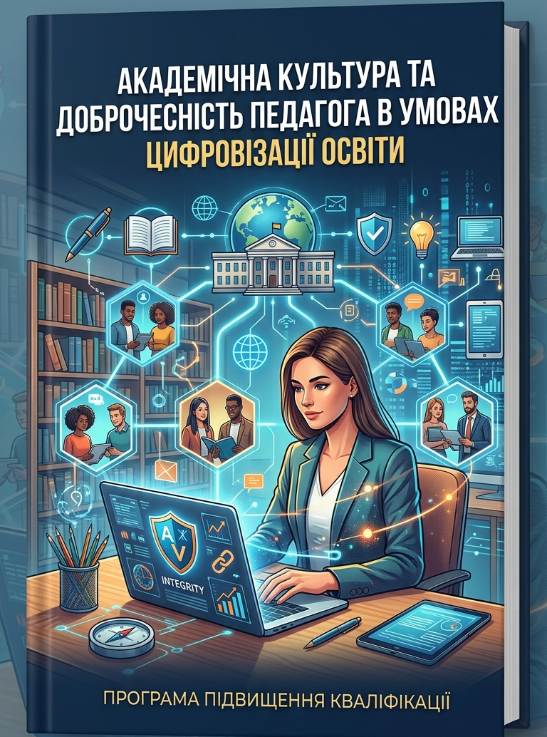ПРОГРАМА ПІДВИЩЕННЯ КВАЛІФІКАЦІЇ педагогічних працівників закладів загальної середньої освіти «АКАДЕМІЧНА КУЛЬТУРА ТА ДОБРОЧЕСНІСТЬ ПЕДАГОГА  В УМОВАХ ЦИФРОВІЗАЦІЇ ОСВІТИ»