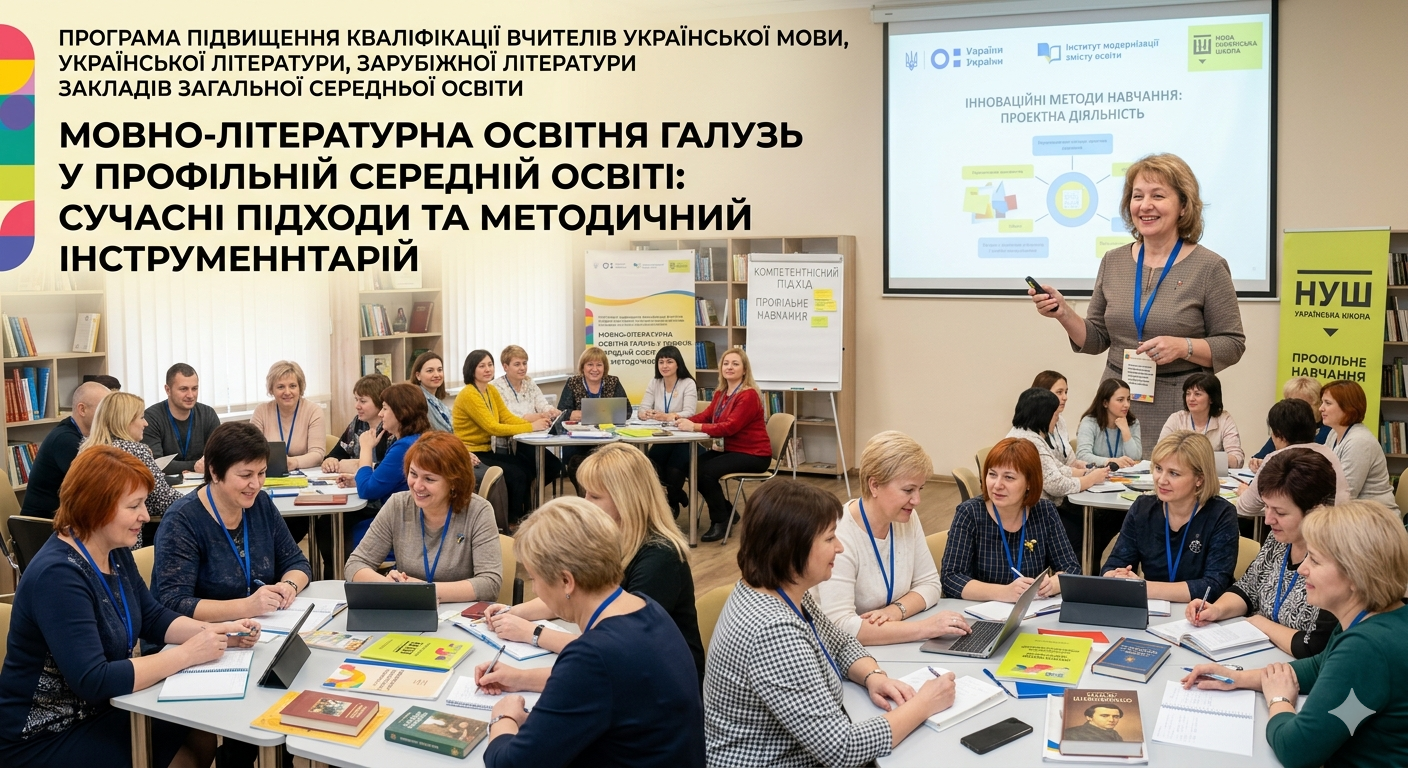 Програма підвищення кваліфікації вчителів української мови, української літератури, зарубіжної літератури закладів загальної середньої освіти «МОВНО-ЛІТЕРАТУРНА ОСВІТНЯ ГАЛУЗЬ У ПРОФІЛЬНІЙ СЕРЕДНІЙ ОСВІТІ: СУЧАСНІ ПІДХОДИ ТА МЕТОДИЧНИЙ ІНСТРУМЕНТАРІЙ»