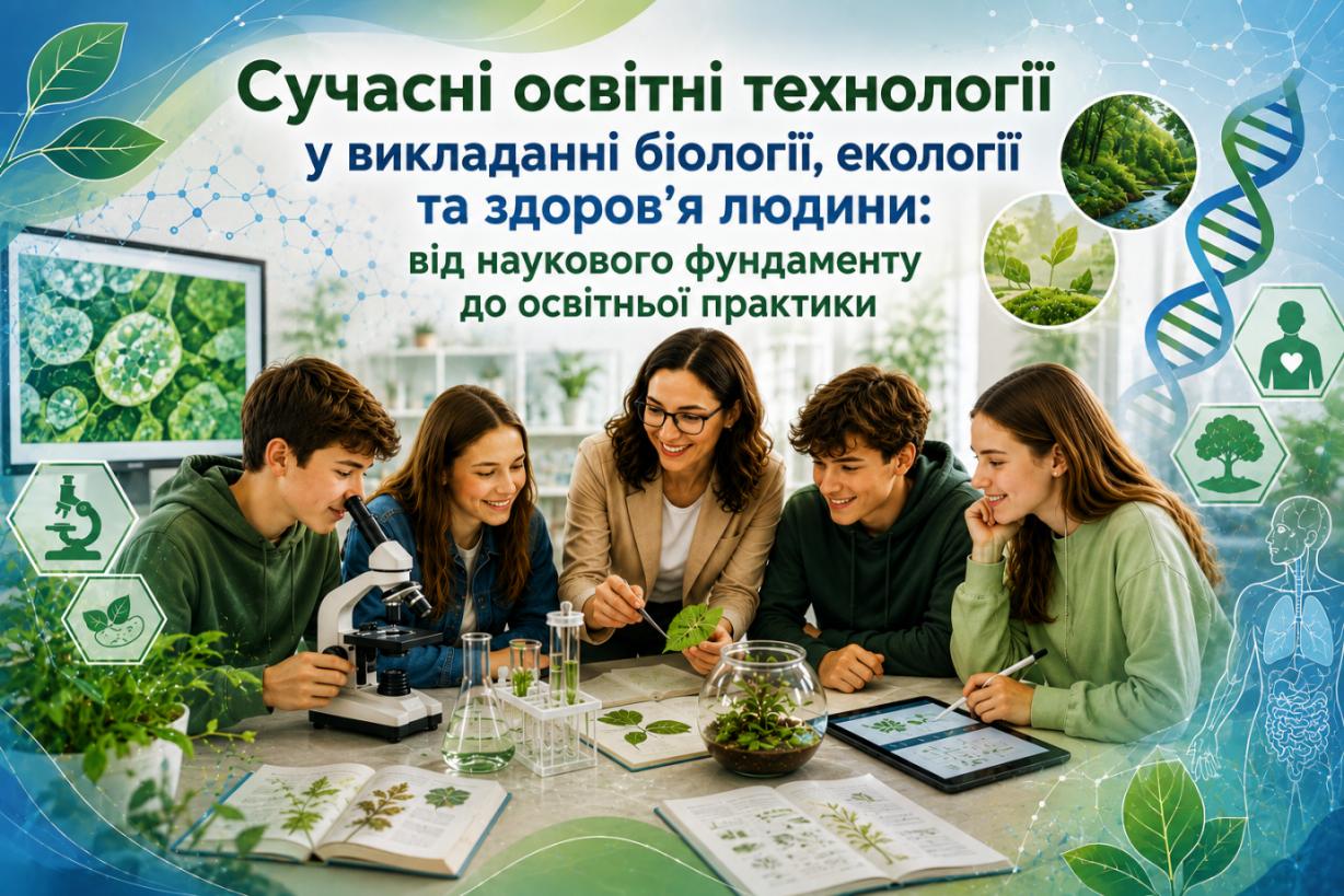 Сучасні освітні технології у викладанні біології, екології та здоров’я людини: від наукового фундаменту до освітньої практики