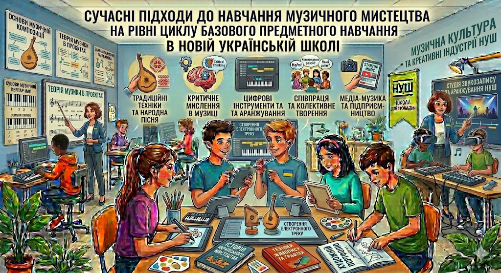 СУЧАСНІ ПІДХОДИ ДО НАВЧАННЯ  МУЗИЧНОГО МИСТЕЦТВА НА РІВНІ ЦИКЛУ БАЗОВОГО ПРЕДМЕТНОГО НАВЧАННЯ В НОВІЙ УКРАЇНСЬКІЙ ШКОЛІ
