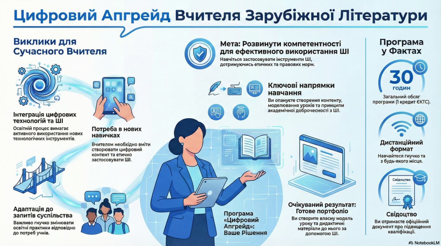 ЦИФРОВИЙ АПГРЕЙД УЧИТЕЛЯ ЗАРУБІЖНОЇ ЛІТЕРАТУРИ:  ШІ, КОНТЕНТ ТА АКАДЕМІЧНА ДОБРОЧЕСНІСТЬ