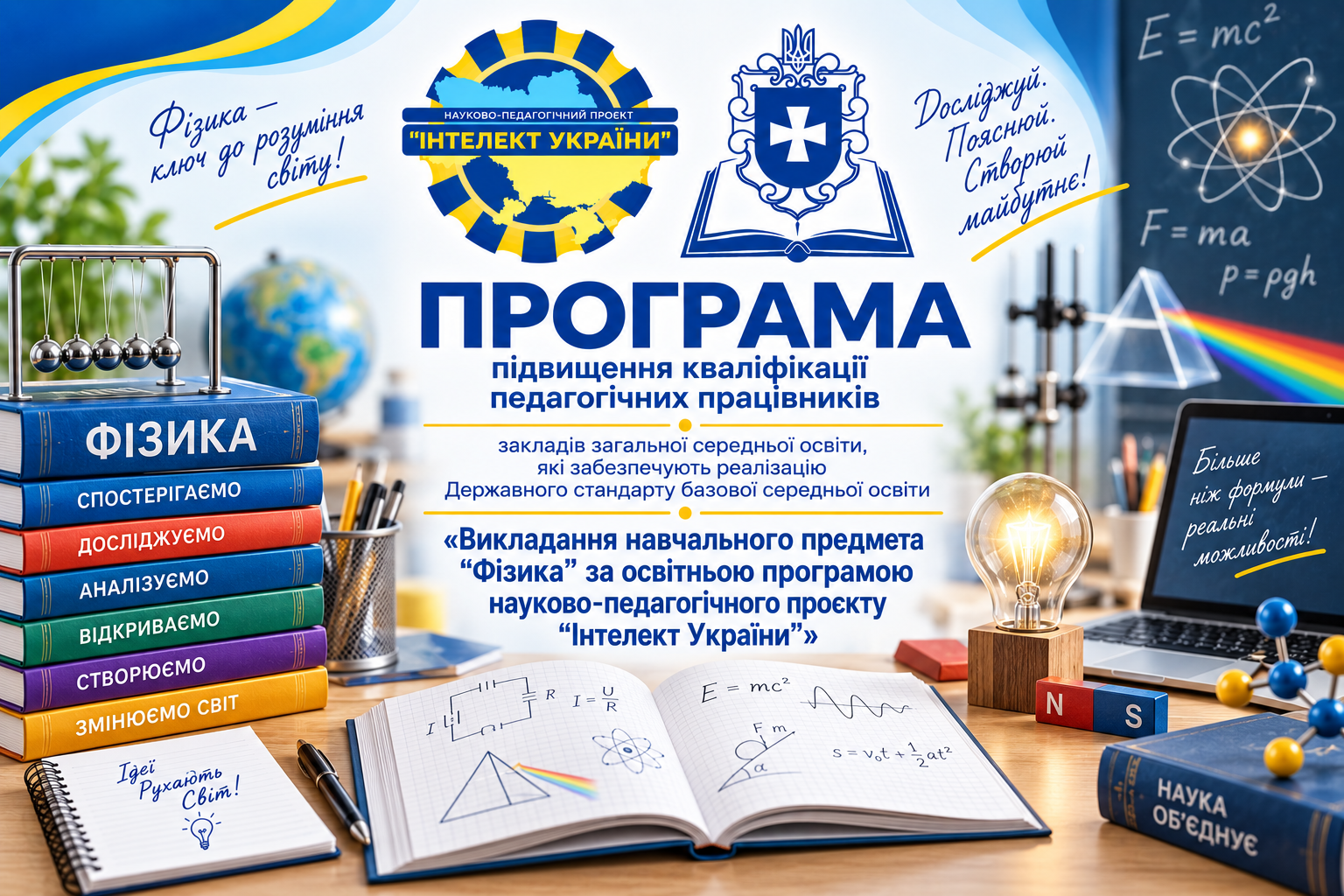 Викладання навчального предмета “Фізика” за освітньою програмою науково-педагогічного проєкту “Інтелект України”