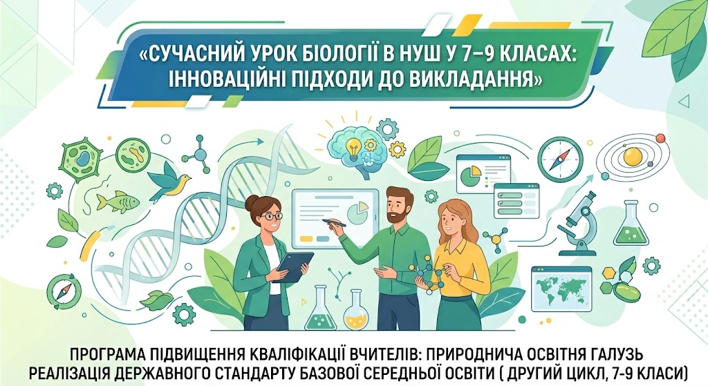 СУЧАСНИЙ УРОК БІОЛОГІЇ В НУШ у 7-9 класах:  ІННОВАЦІЙНІ ПІДХОДИ ДО ВИКЛАДАННЯ