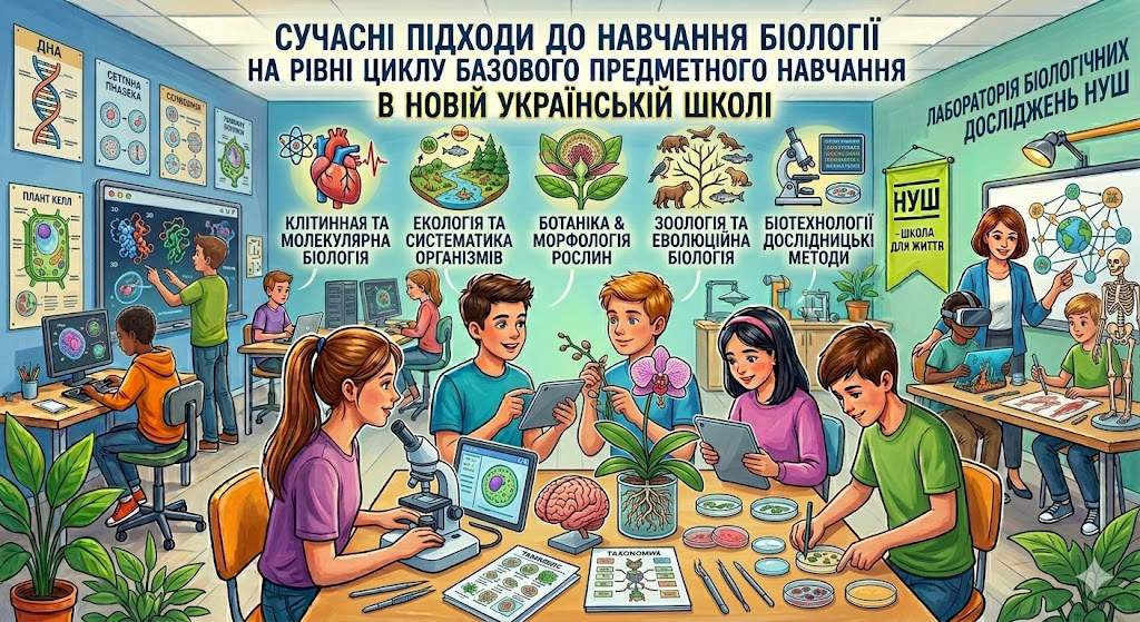 СУЧАСНІ ПІДХОДИ ДО НАВЧАННЯ БІОЛОГІЇ  НА РІВНІ ЦИКЛУ БАЗОВОГО ПРЕДМЕТНОГО НАВЧАННЯ В НОВІЙ УКРАЇНСЬКІЙ ШКОЛІ