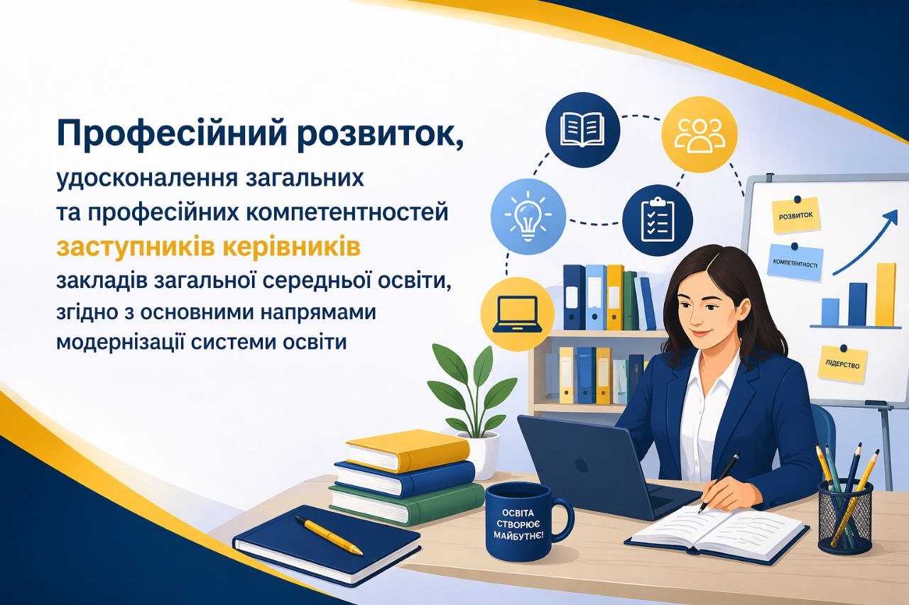 Професійний розвиток, удосконалення загальних та професійних компетентностей заступників керівників закладів загальної середньої освіти, згідно з основними напрямами модернізації системи освіти